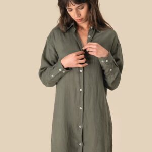 Robe chemise en lin femme – Image 1