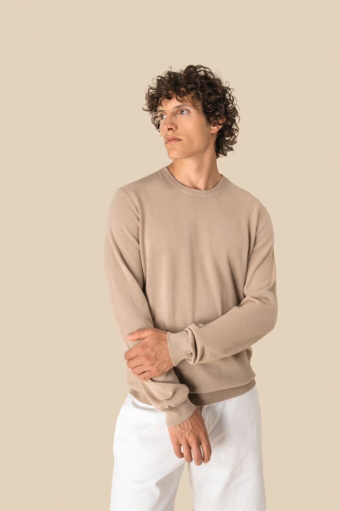 Pull écoresponsable à col rond homme